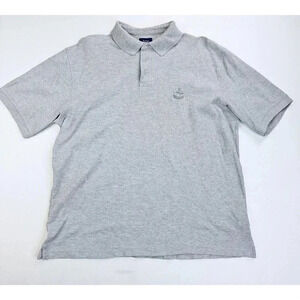 Faconnable Size 2XL Men's Gray Embroidered Chest Logo Short Sleeve Cotton Polo